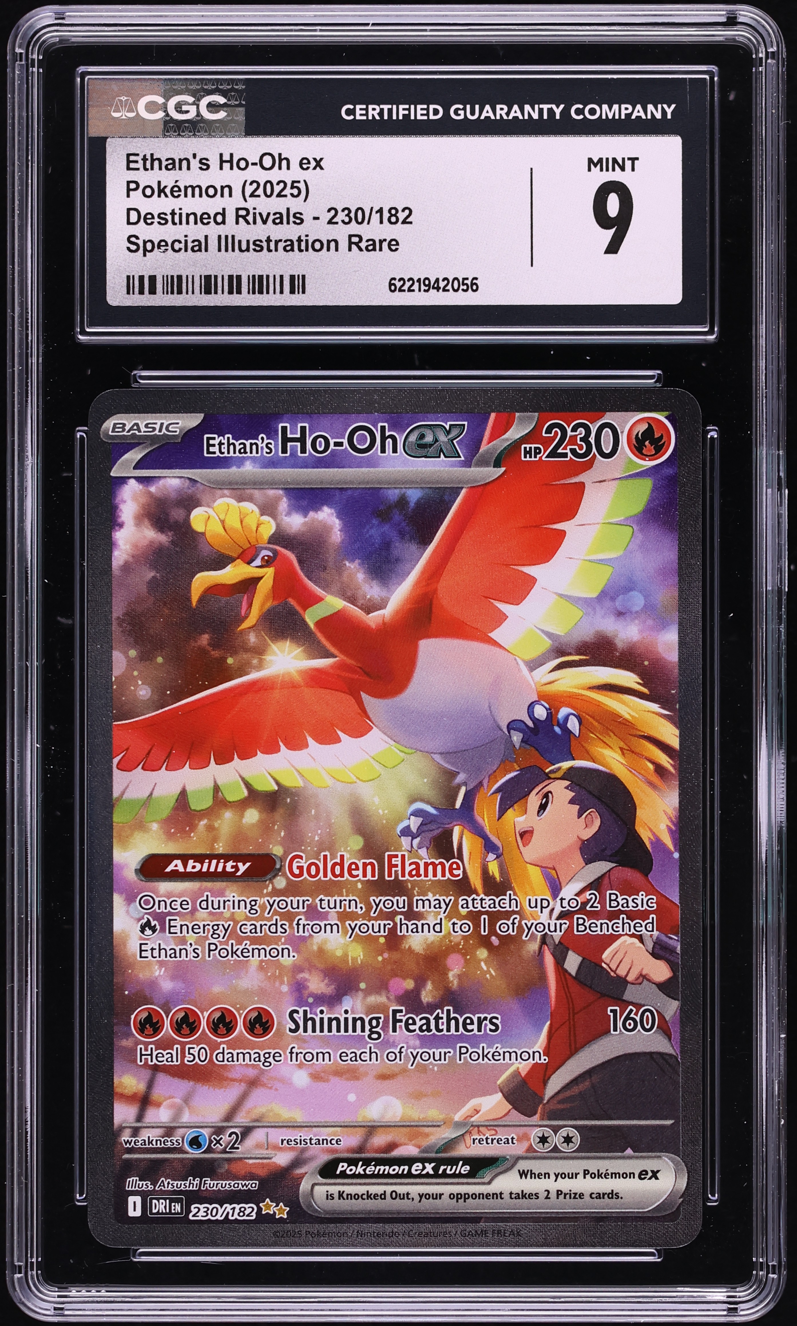 2025 Pokemon Scarlet & Violet Destined Rivals SIR Ethan's Ho-Oh Ex #230 CGC 9 MINT