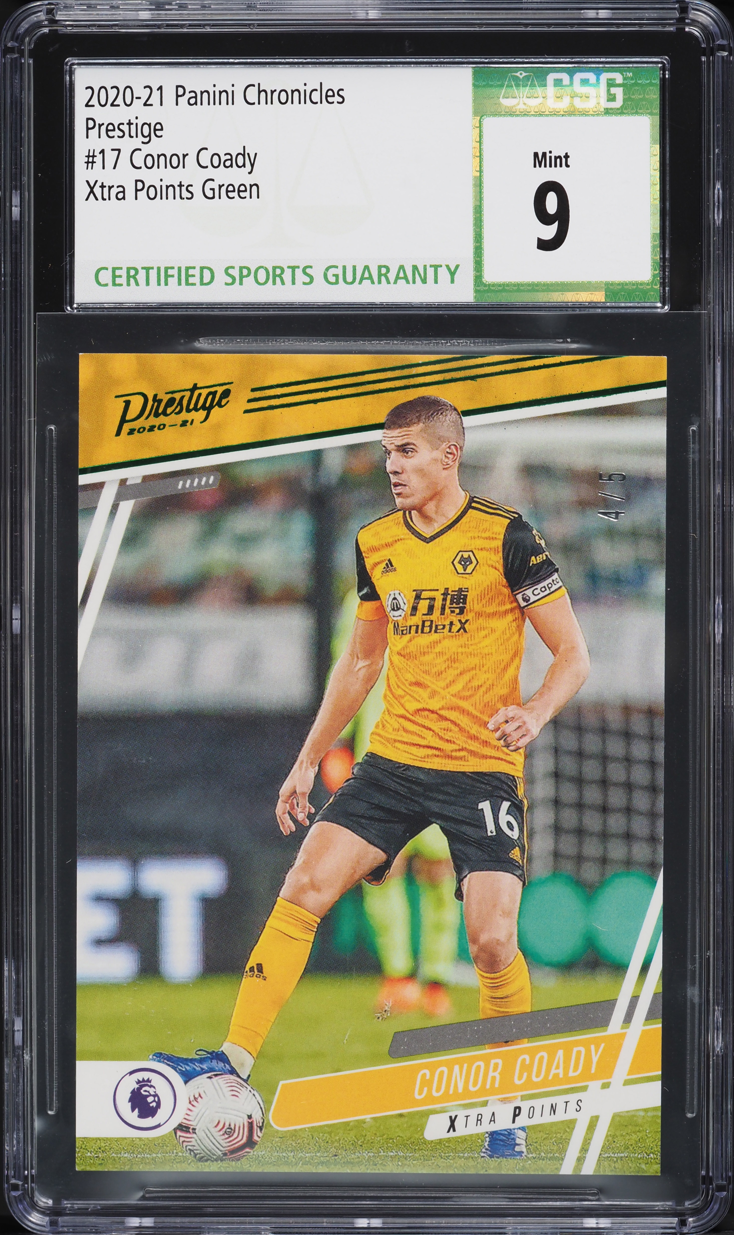 2020 Panini Chronicles Prestige Premier League Green Conor Coady /5 #17 CSG 9