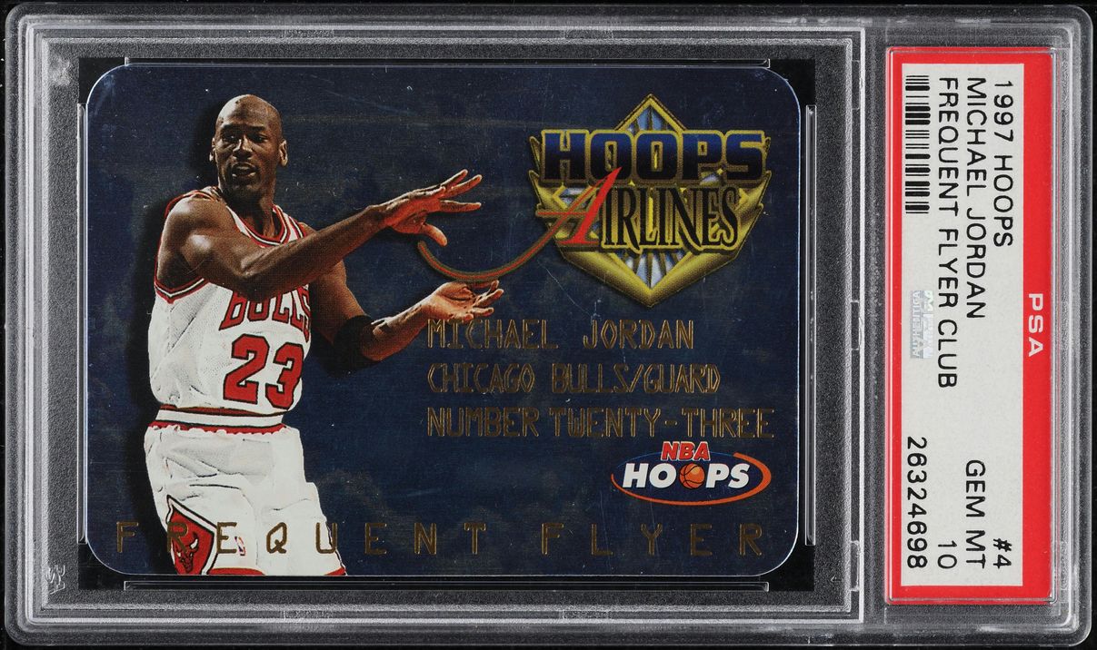 1997 Hoops Frequent Flyer Club Michael Jordan #4 PSA 10 GEM MINT