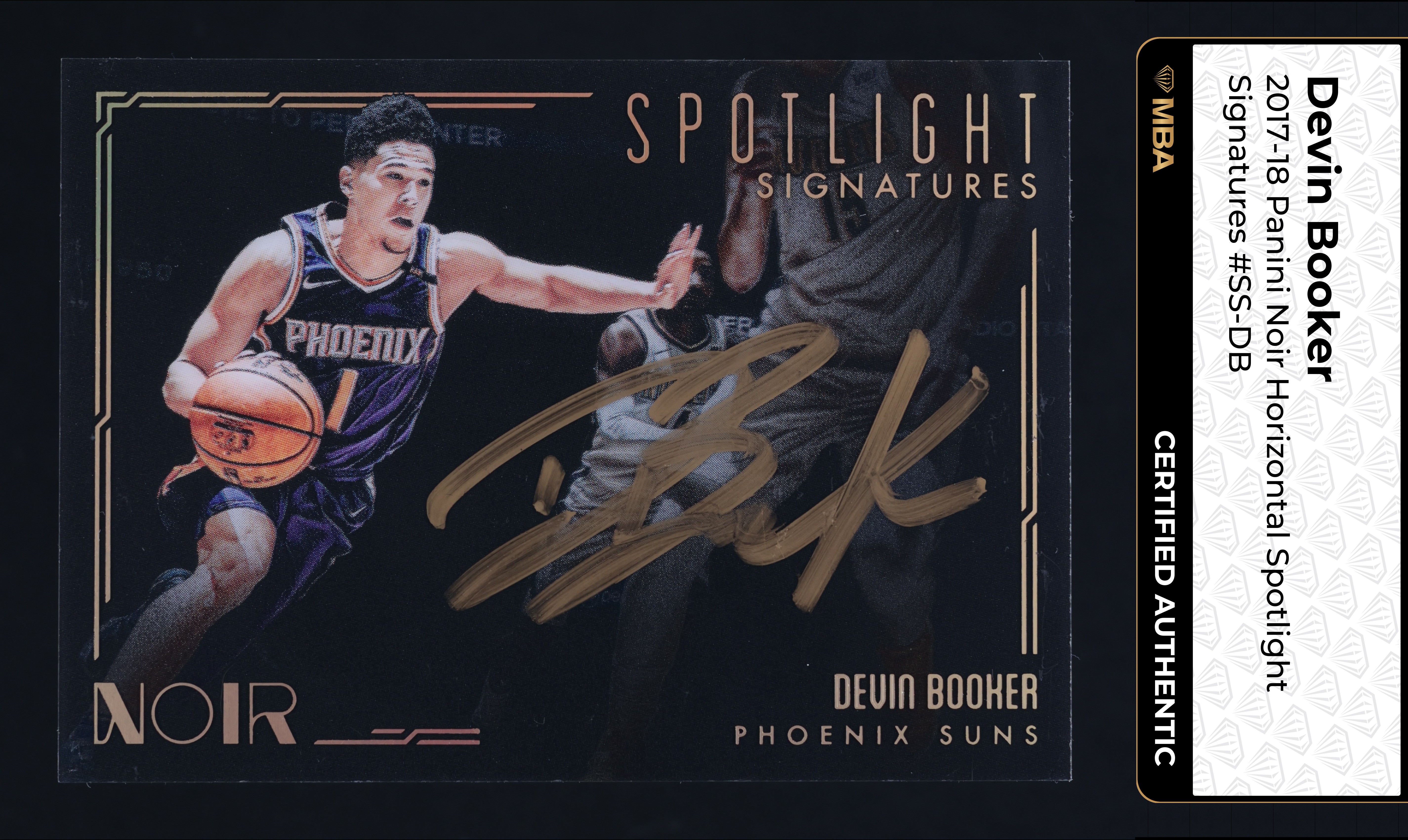 2017 Panini Noir Horizontal Spotlight Signatures Devin Booker AUTO /125 MBA AUTH