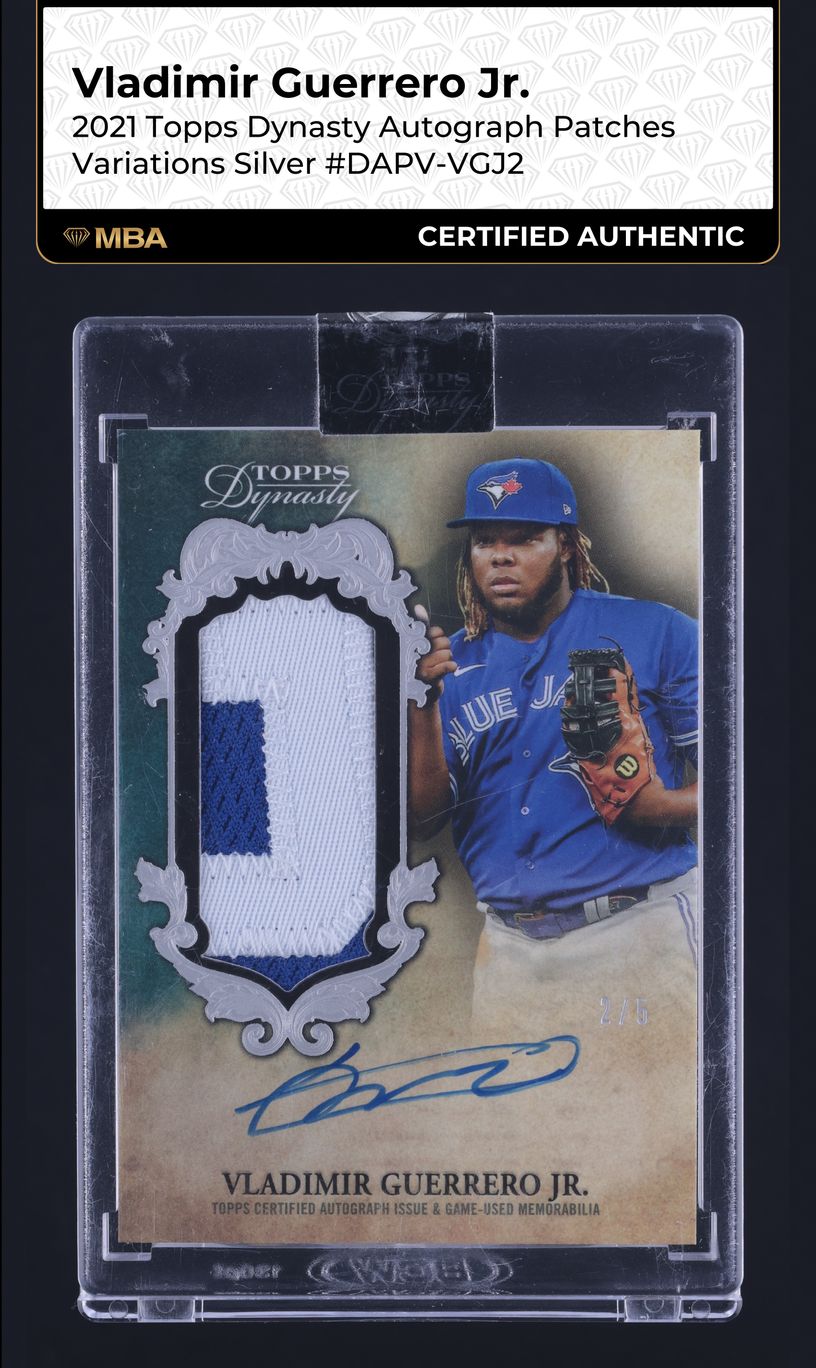 2021 Topps Dynasty Variation Silver Vladimir Guerrero Jr. PATCH AUTO /5 MBA AUTH