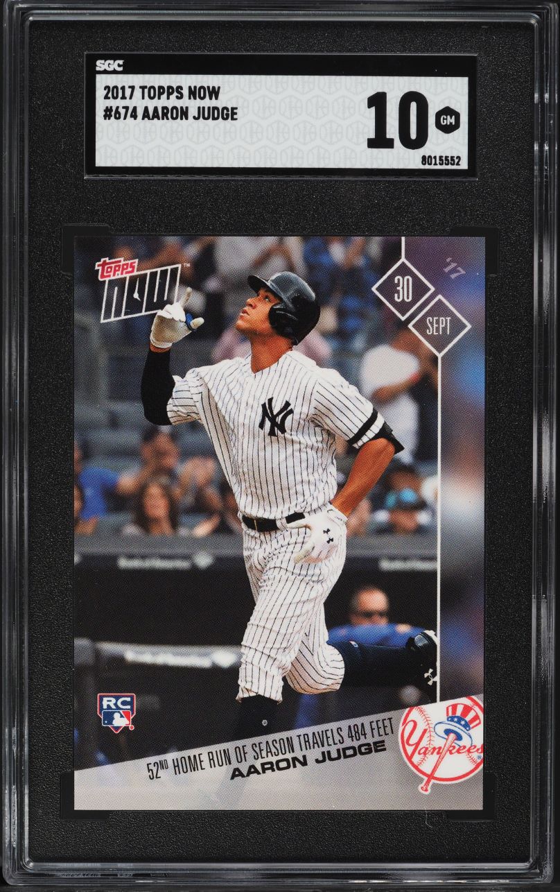 2017 Topps Now Aaron Judge ROOKIE #674 SGC 10 GEM MINT