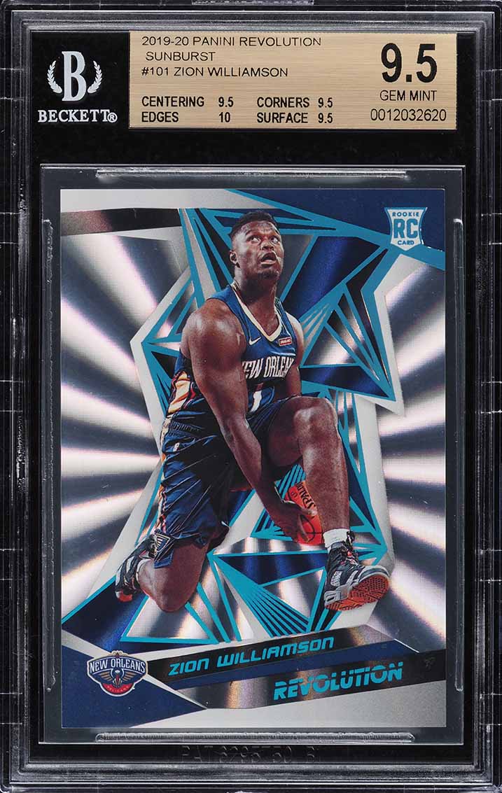 2019 Panini Revolution Sunburst Zion Williamson ROOKIE /75 #101 BGS 9.5 GEM MINT