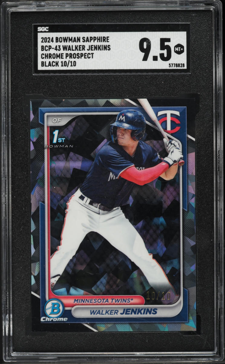 2024 Bowman Chrome Sapphire Black Walker Jenkins PROSPECT 10/10 #BCP-43 SGC 9.5 MINT+
