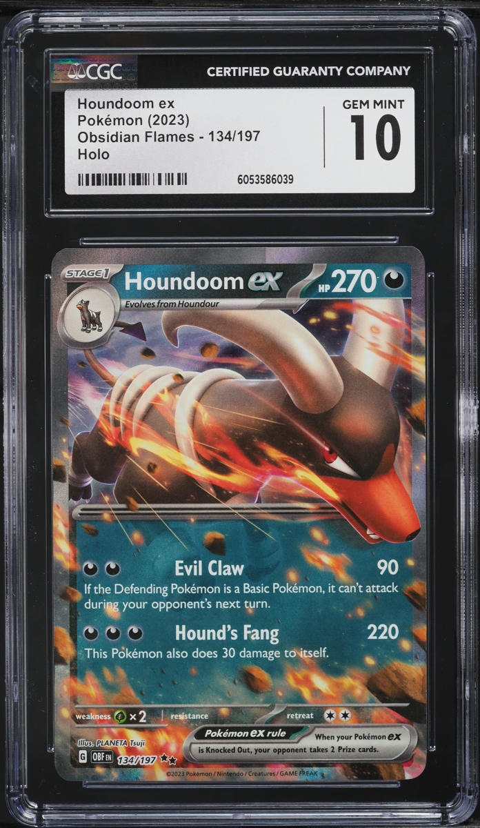 2023 Pokemon Scarlet & Violet Obsidian Flames Houndoom ex #134 CGC 10 GEM MINT