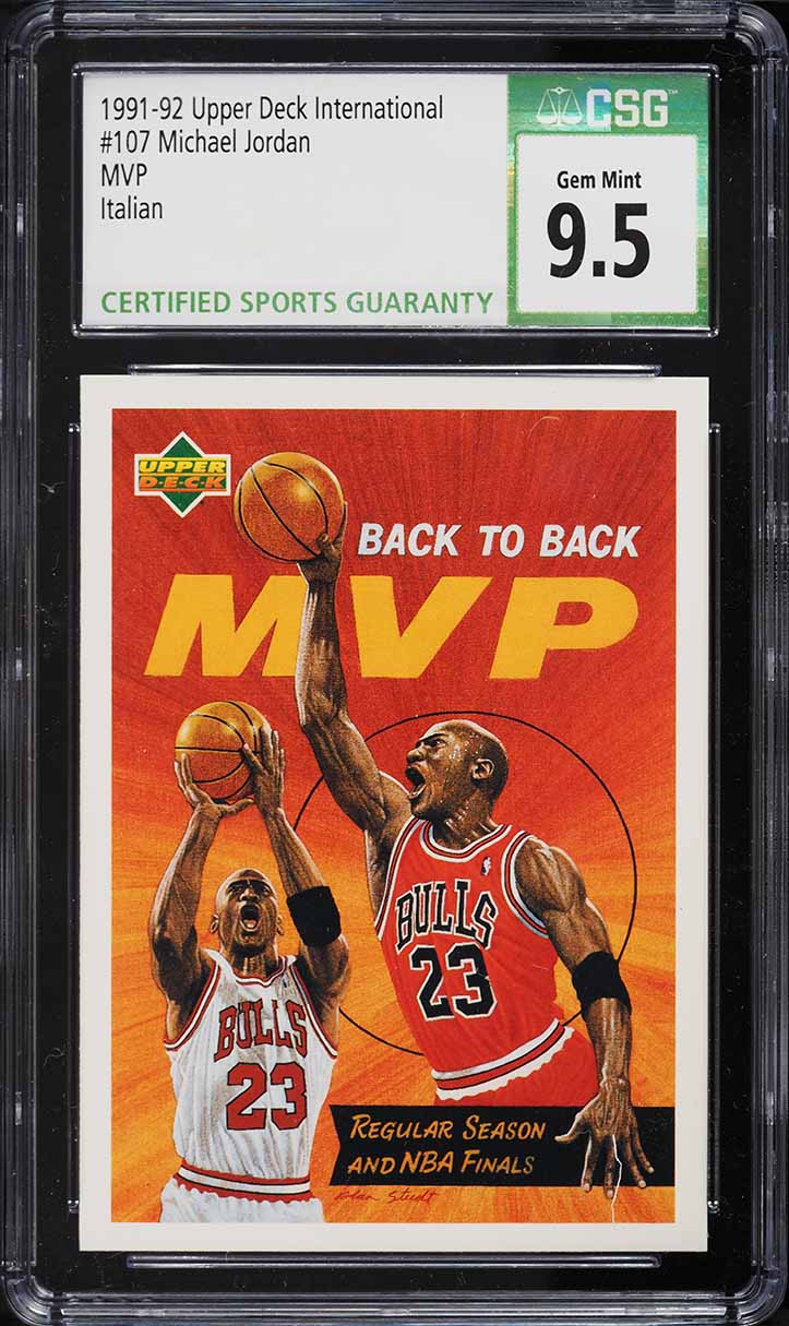 1991 Upper Deck International Italian Michael Jordan #107 CSG 9.5 GEM MINT