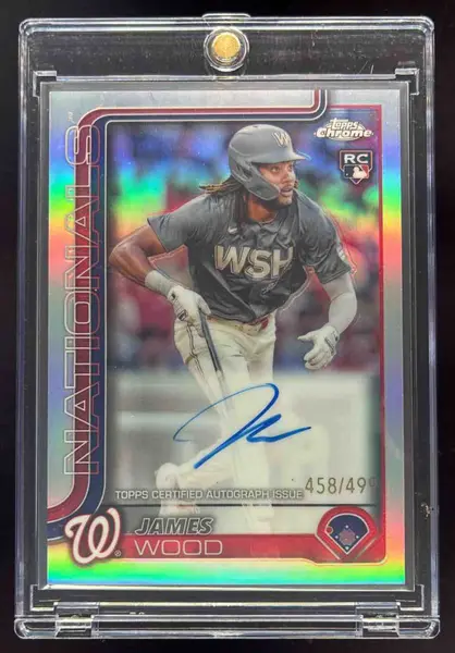 2025 Topps Chrome Rookie Autographs Refractor #RA-JWO James Wood RC Auto /499