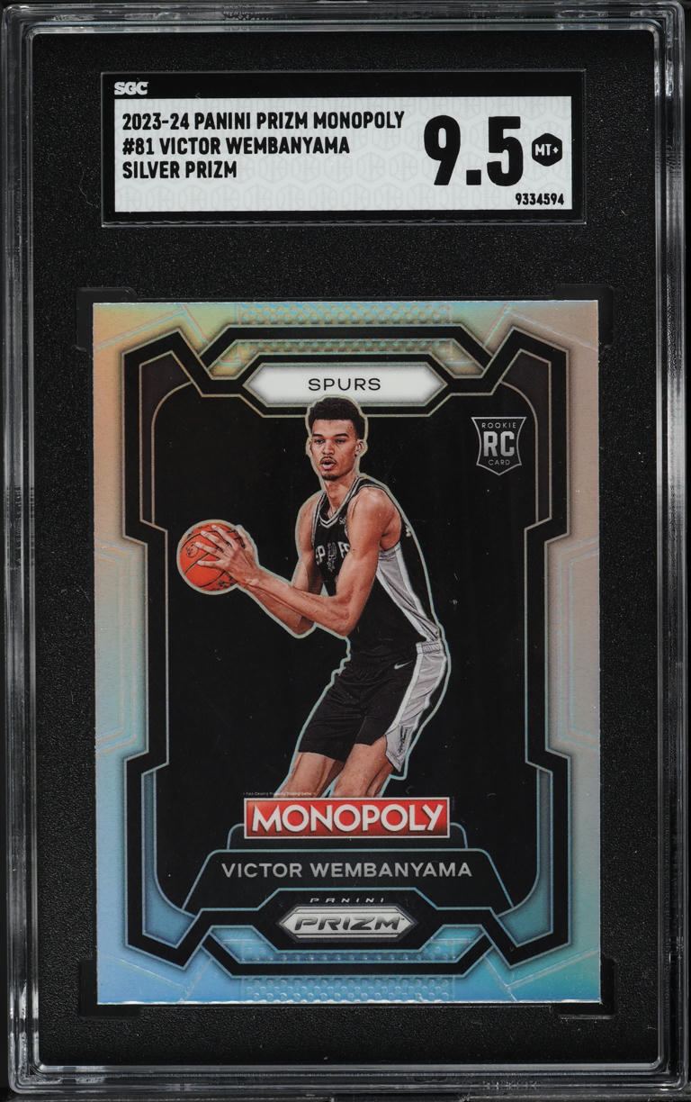 2023 Panini Prizm Monopoly Silver Victor Wembanyama ROOKIE #81 SGC 9.5 MINT+