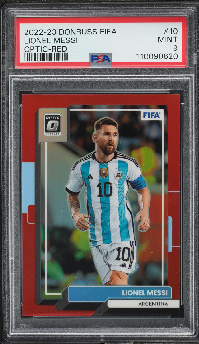 2022 Donruss Optic FIFA Red Lionel Messi /165 #10 PSA 9 MINT