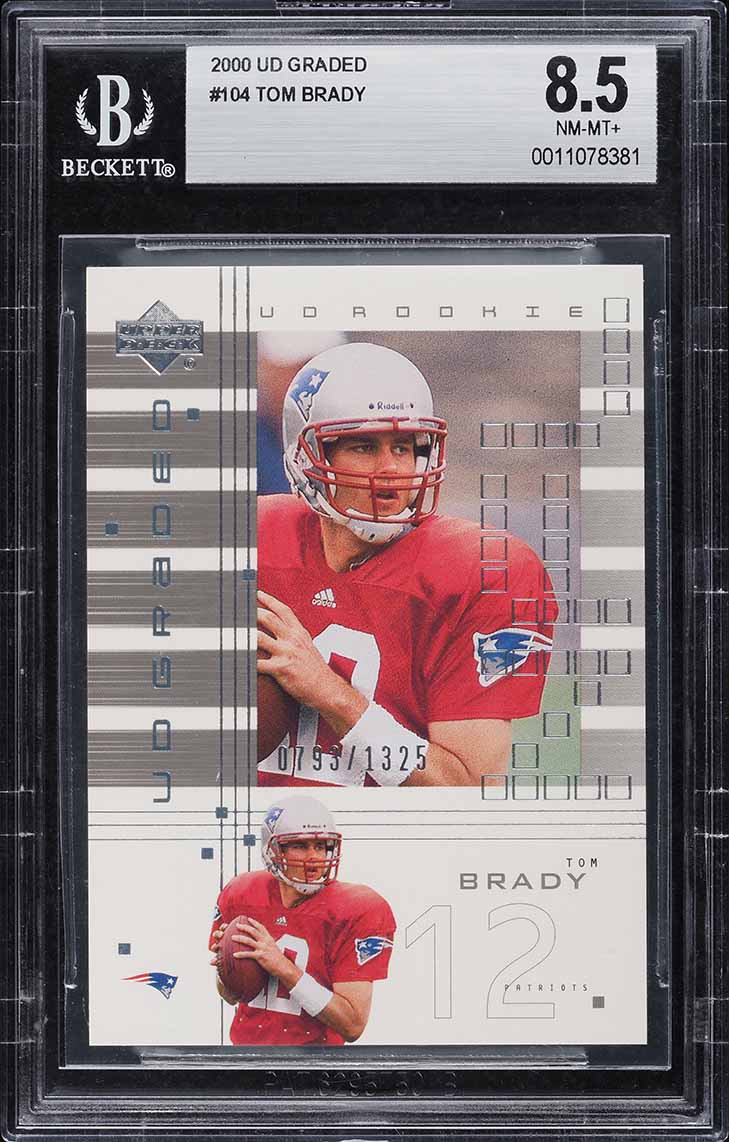 2000 Upper Deck Graded Tom Brady ROOKIE /1325 #104 BGS 8.5 NM-MT+