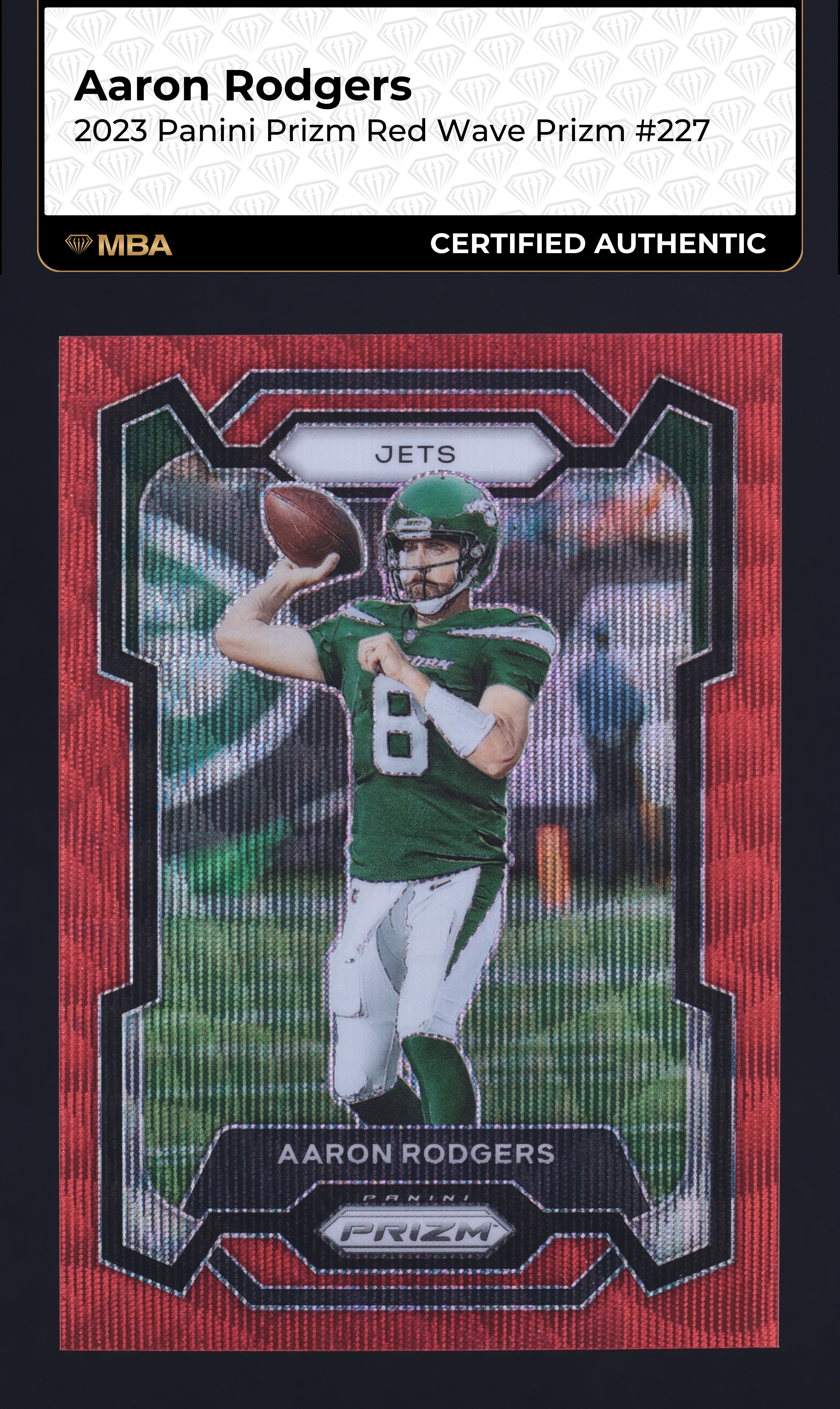 2023 Panini Prizm Red Wave Aaron Rodgers /149 #227 MBA AUTH