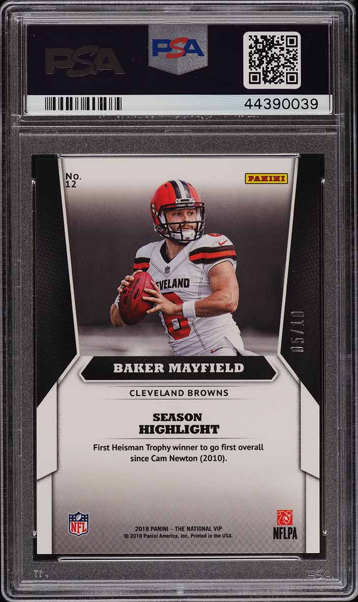 2018 Panini National VIP Gold Baker Mayfield ROOKIE RC /10