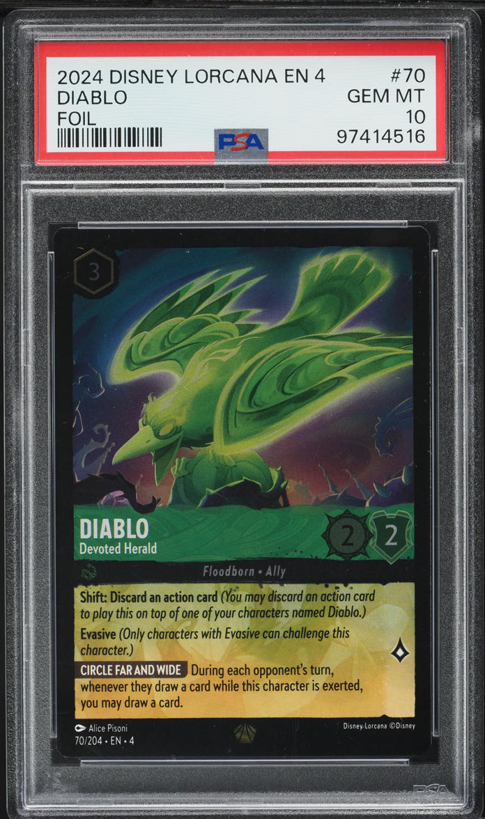 2024 Disney Lorcana Ursula's Return Foil Diablo #70 PSA 10 GEM MINT