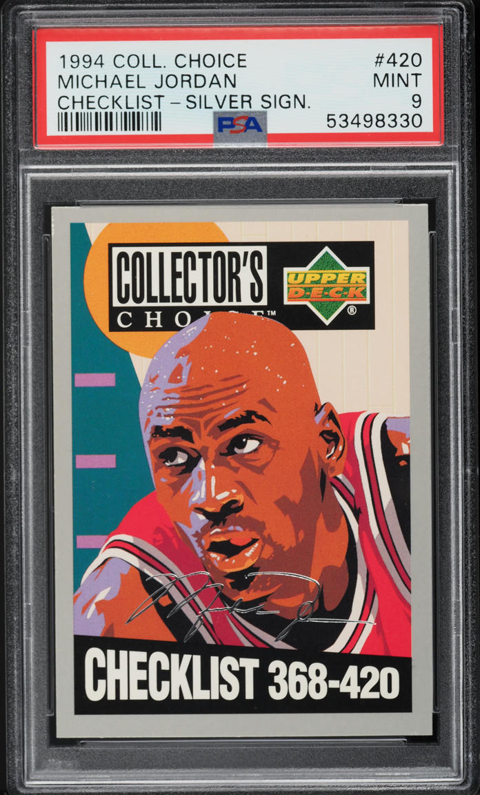 1994 Collector's Choice Silver Signature Michael Jordan #420 PSA 9 MINT