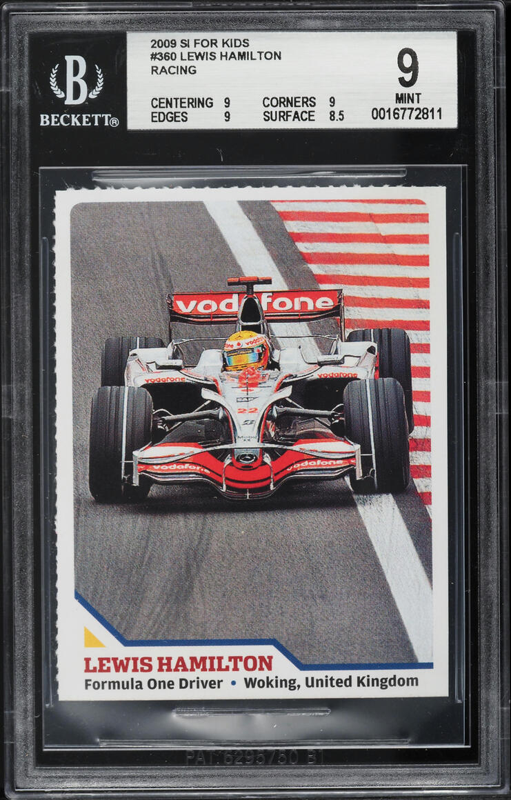 2009 Sports Illustrated For Kids Lewis Hamilton ROOKIE #360 BGS 9 MINT