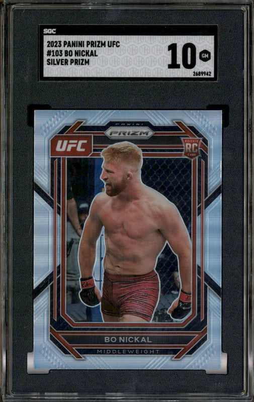 2023 Panini Prizm UFC Silver #103 Bo Nickal RC Rookie SGC 10