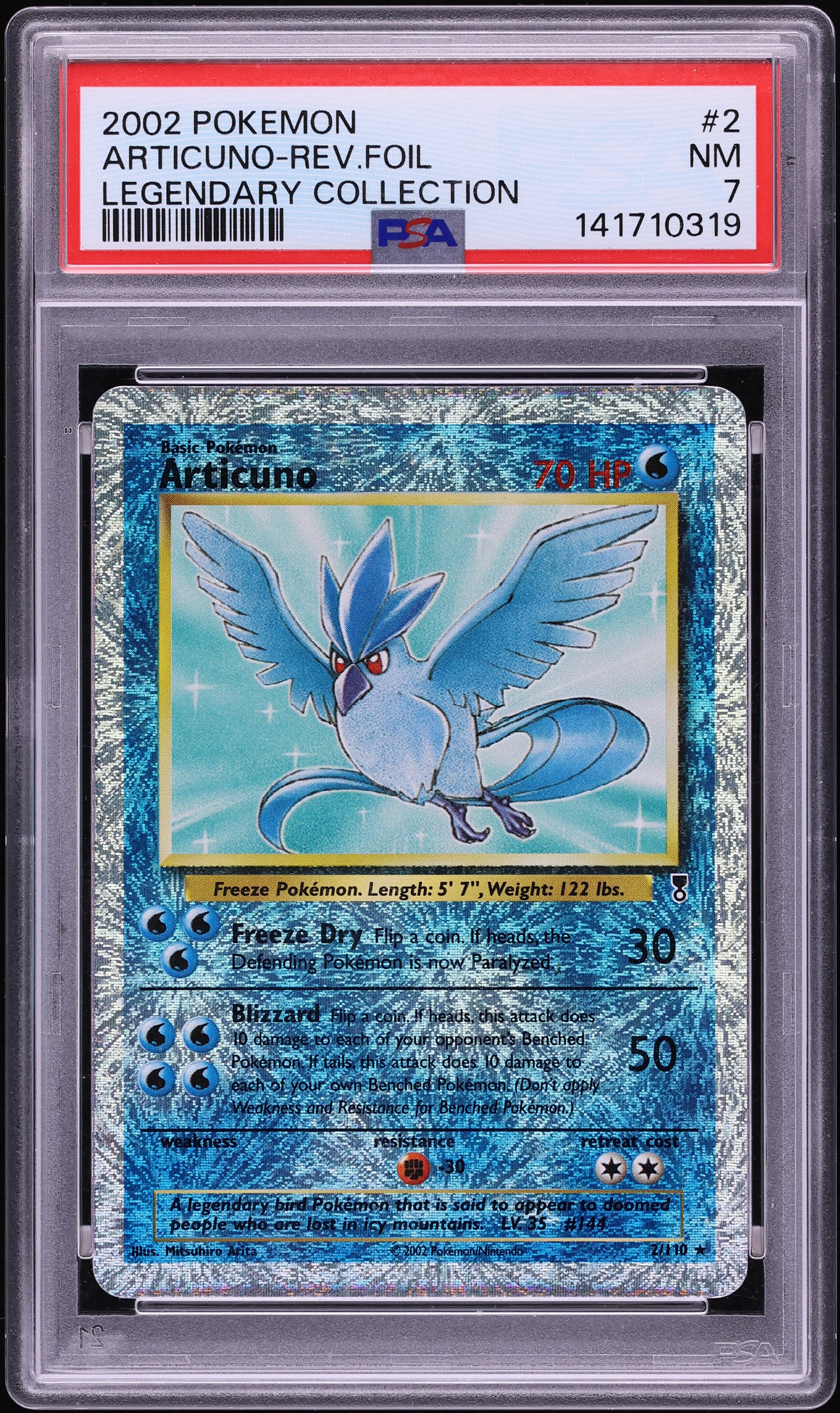 2002 Pokemon Legendary Collection Reverse Holo Articuno #2 PSA 7 NRMT