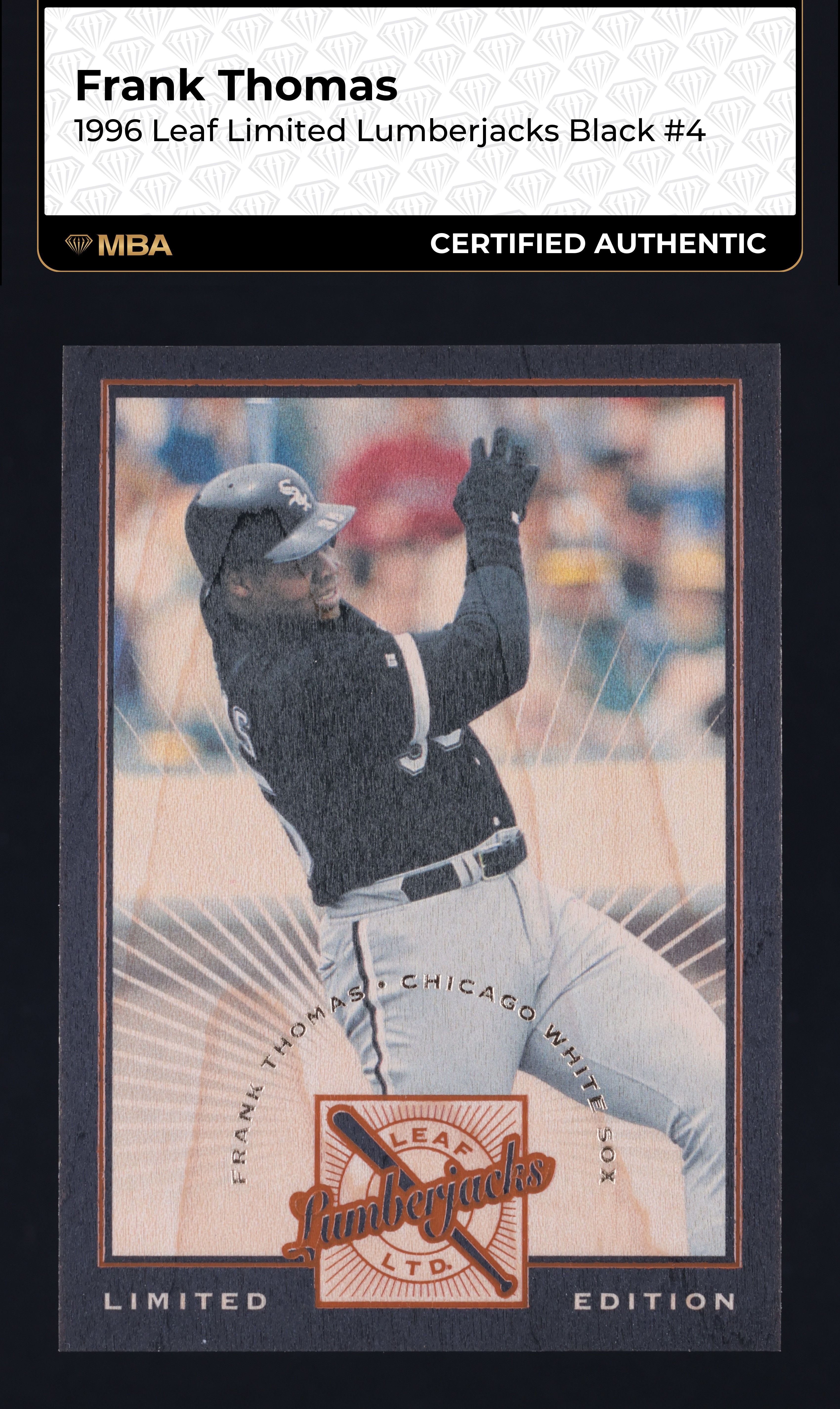 1996 Leaf Limited Lumberjacks Black Frank Thomas /500 #4 MBA AUTH