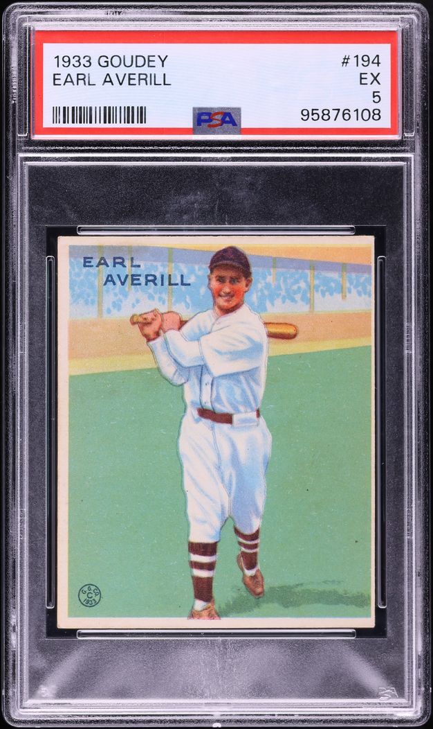 1933 Goudey Earl Averill #194 PSA 5 EX