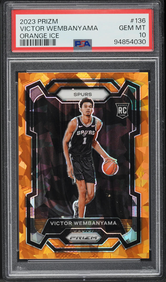 2023 Panini Prizm Orange Ice Victor Wembanyama ROOKIE #136 PSA 10 GEM MINT