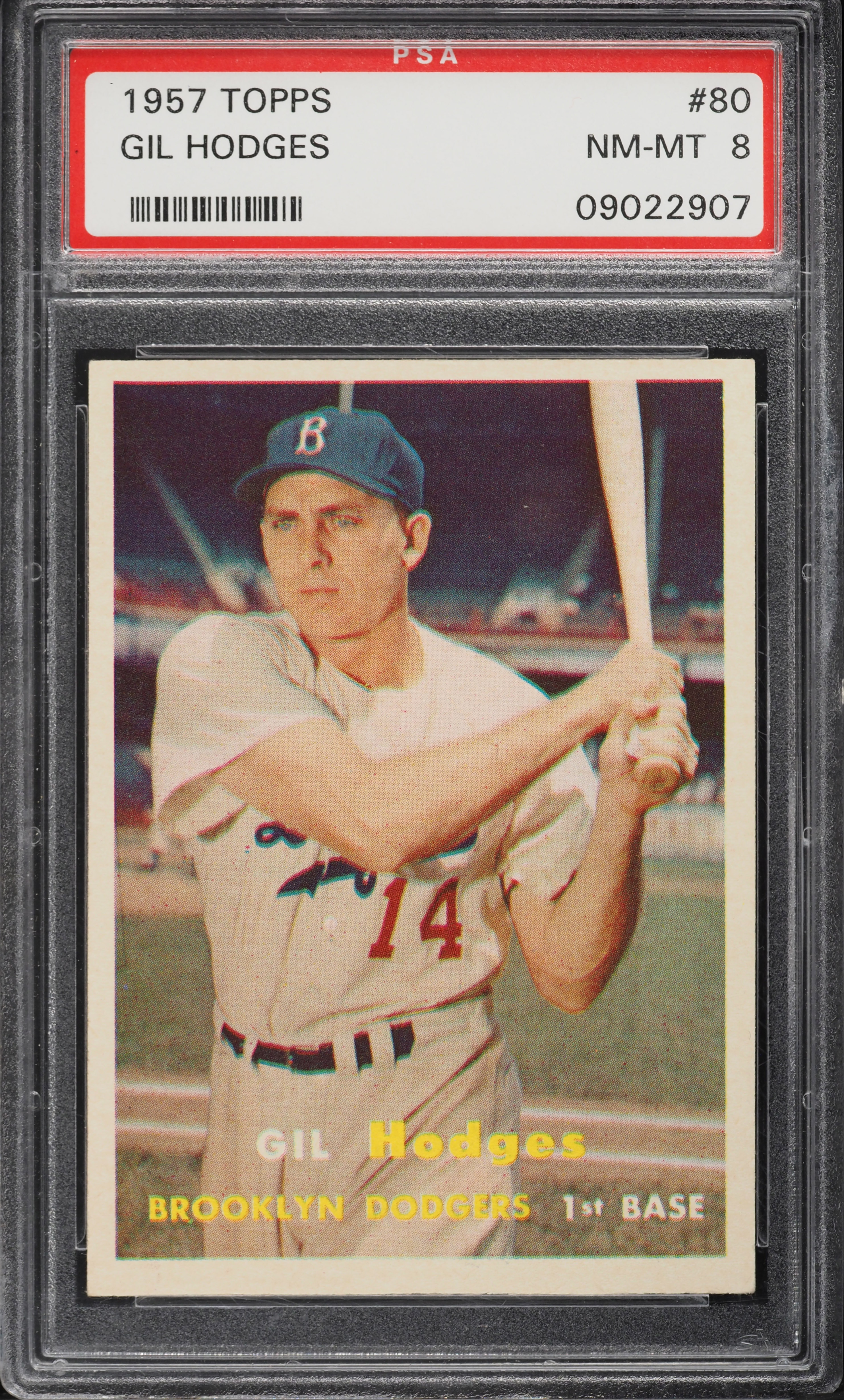 1957 Topps Gil Hodges #80 PSA 8 NM-MT