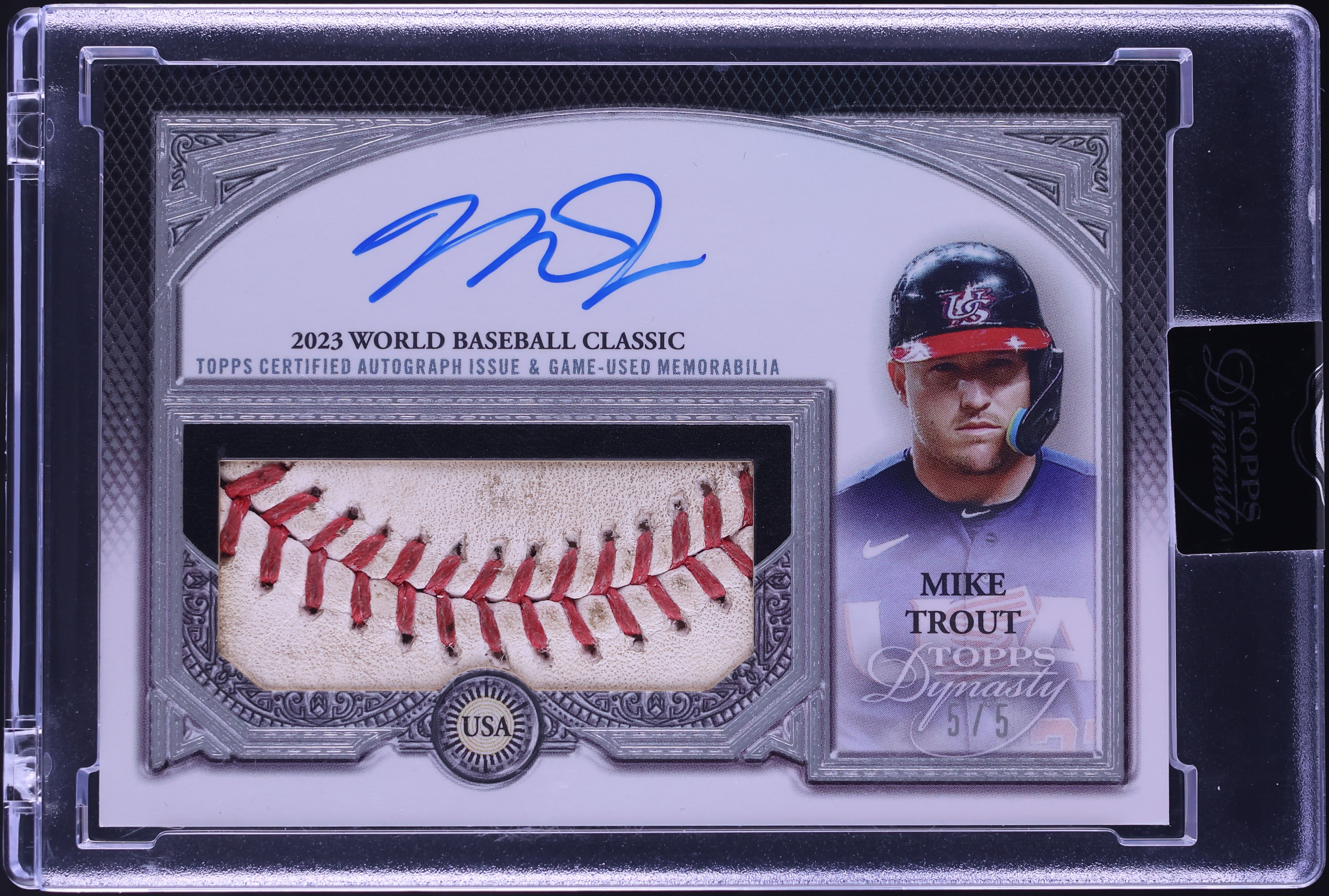 2023 Topps Dynasty Special Event Leather Mike Trout PATCH AUTO 5/5 #ASEL-MT1