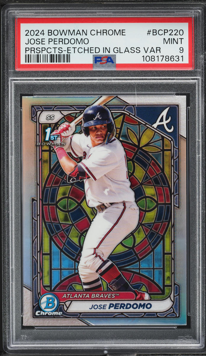 2024 Bowman Chrome Etched In Glass Jose Perdomo PROSPECT #BCP220 PSA 9 MINT
