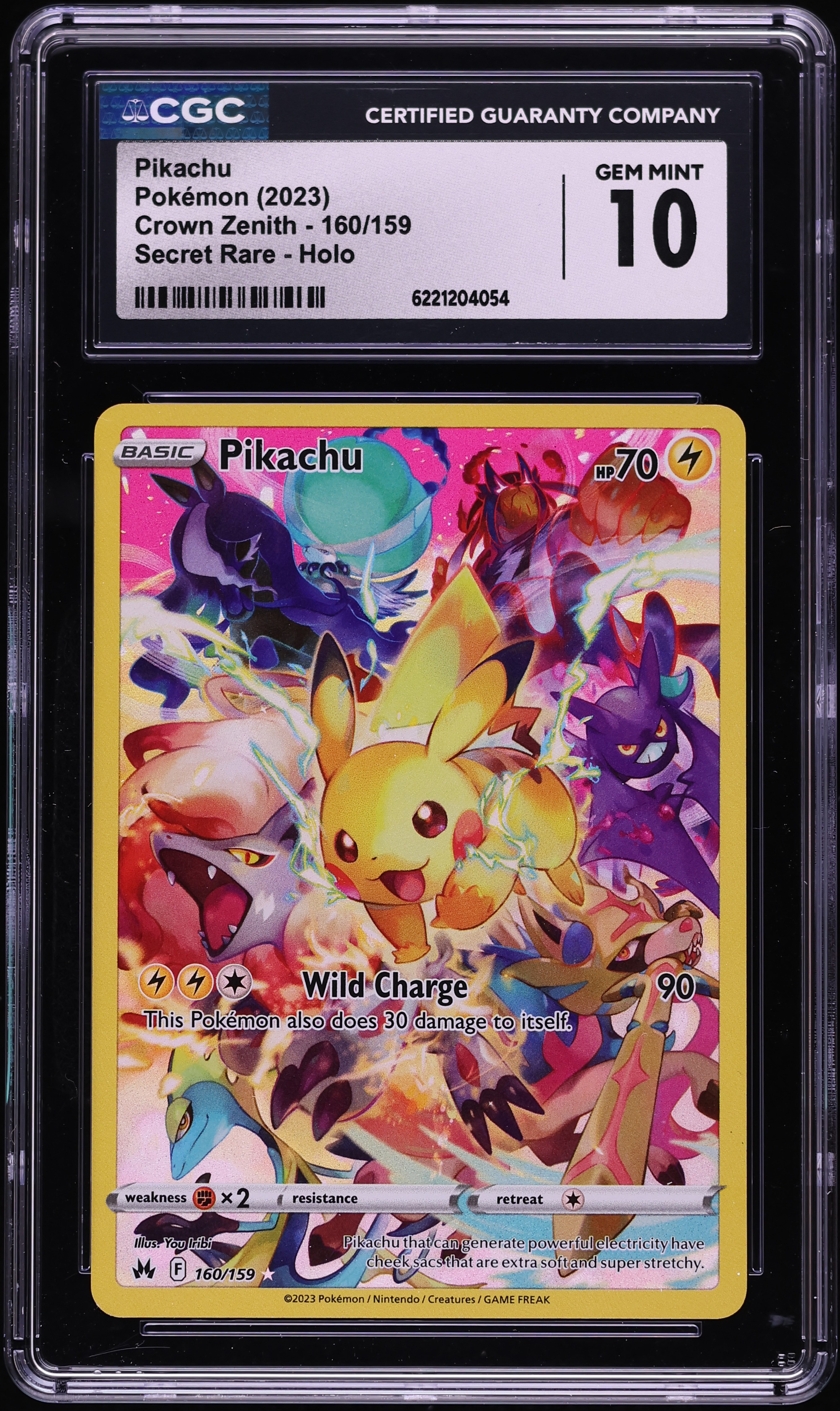 2023 Pokemon Sword & Shield Crown Zenith SEC Pikachu #160 CGC 10 GEM MINT