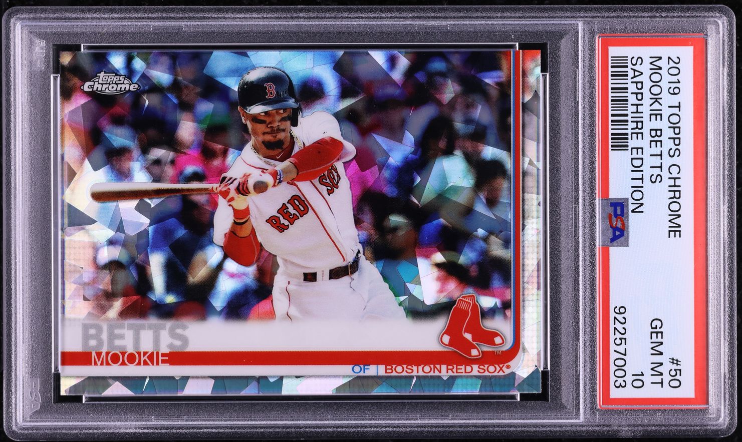 2019 Topps Chrome Sapphire Mookie Betts #50 PSA 10 GEM MINT
