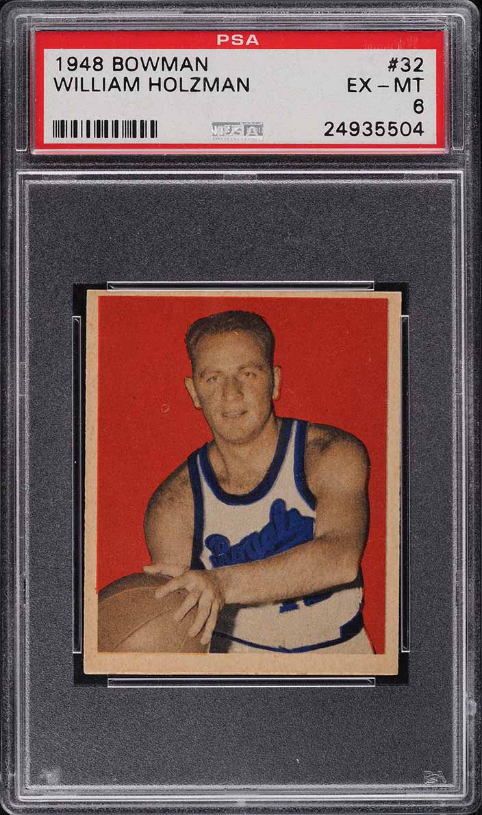 1948 Bowman Basketball William Red Holzman ROOKIE #32 PSA 6 EXMT