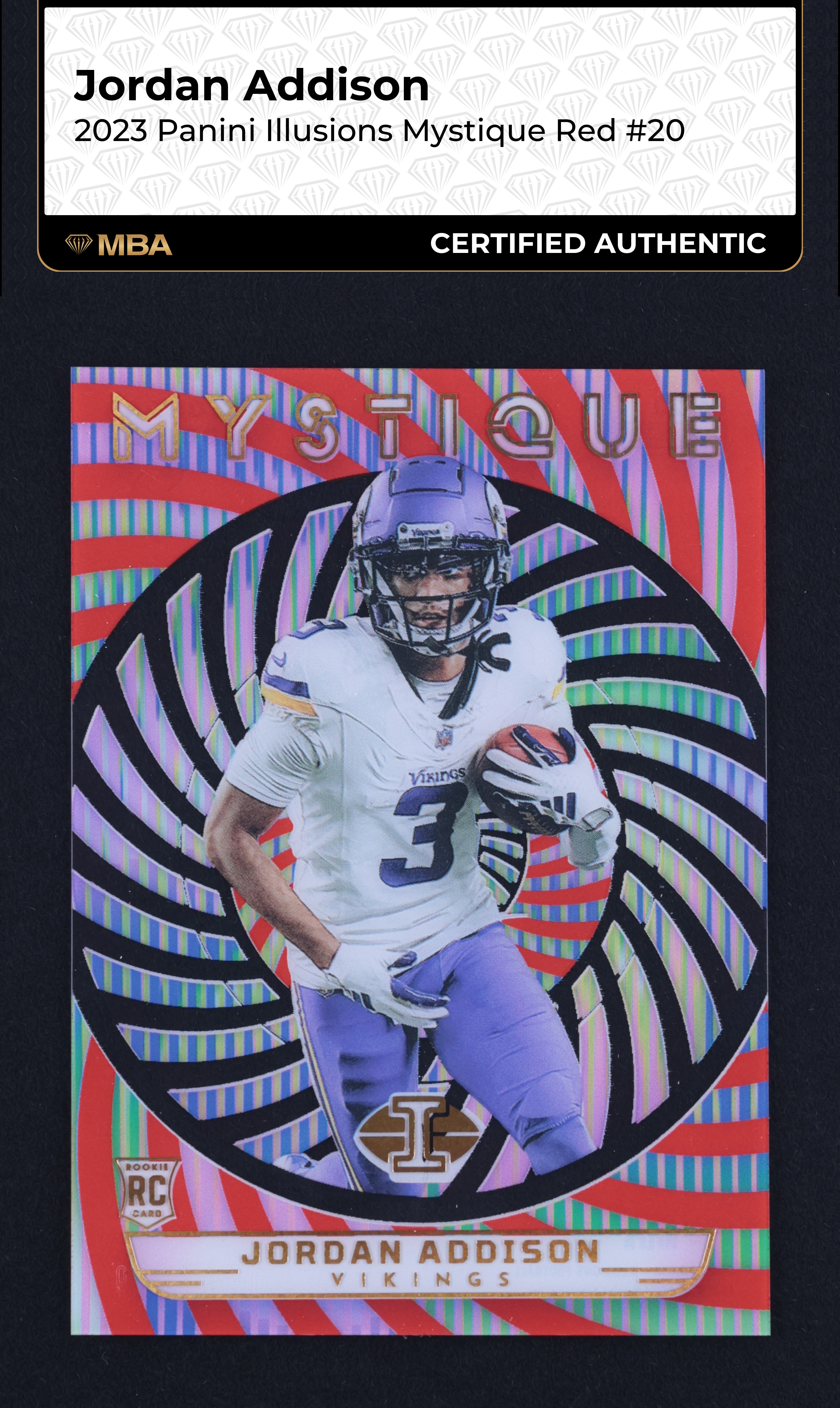 2023 Panini Illusions Mystique Red Jordan Addison ROOKIE /199 #20 MBA AUTH