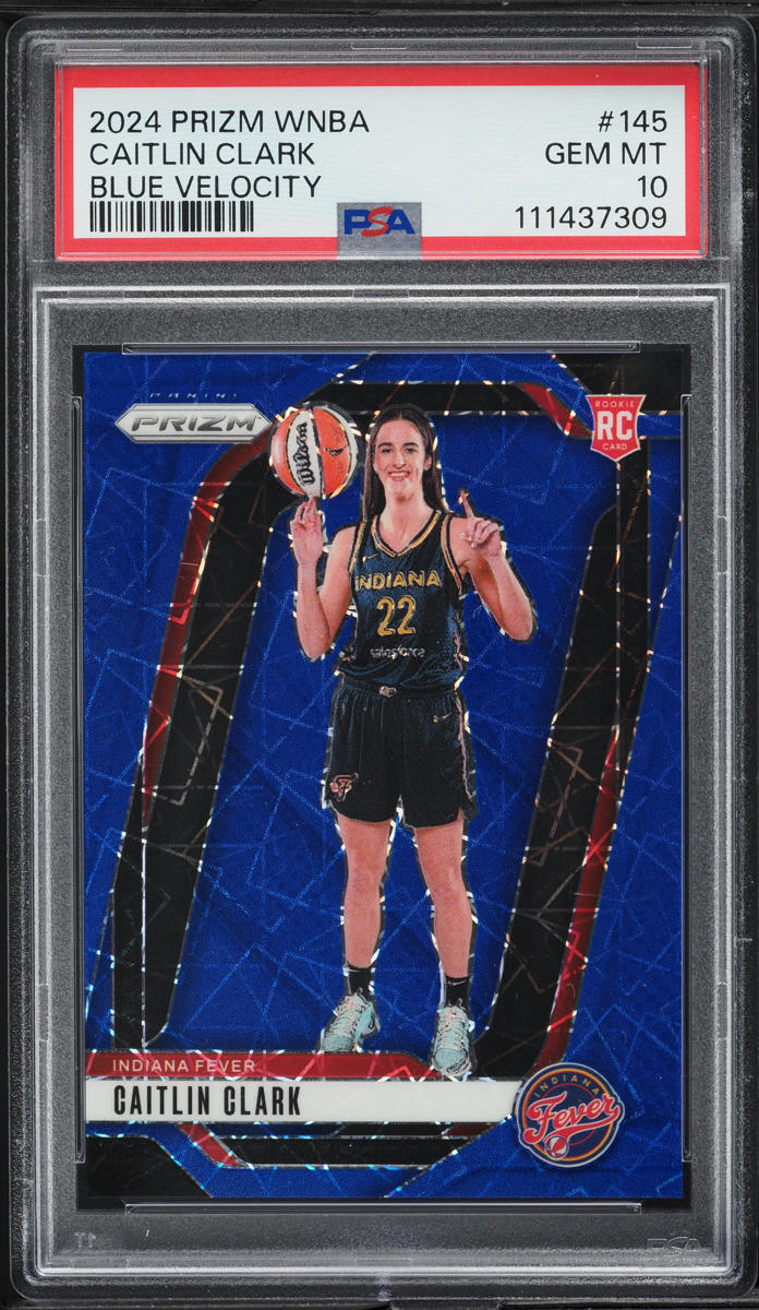 2024 Panini Prizm WNBA Blue Velocity Caitlin Clark ROOKIE #145 PSA 10 GEM MINT