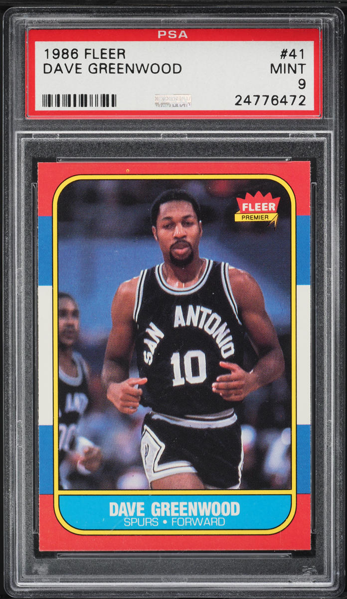 1986 Fleer Basketball Dave Greenwood #41 PSA 9 MINT