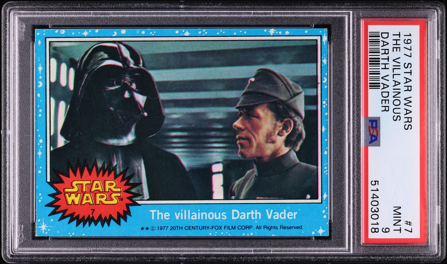 1977 Topps Star Wars The Villainous Darth Vader #7 PSA 9 MINT