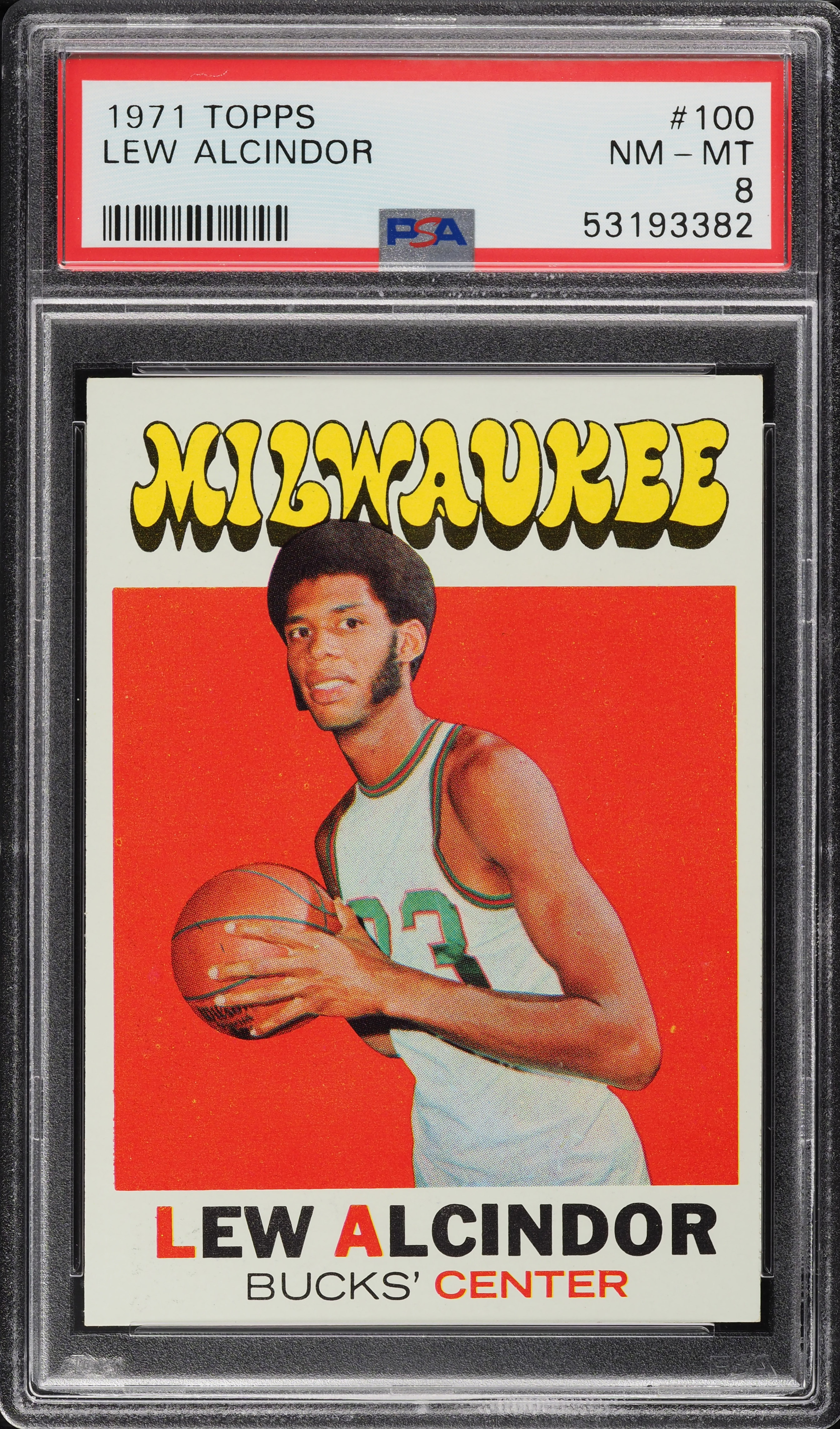 1971 Topps Basketball Lew Alcindor #100 PSA 8 NM-MT