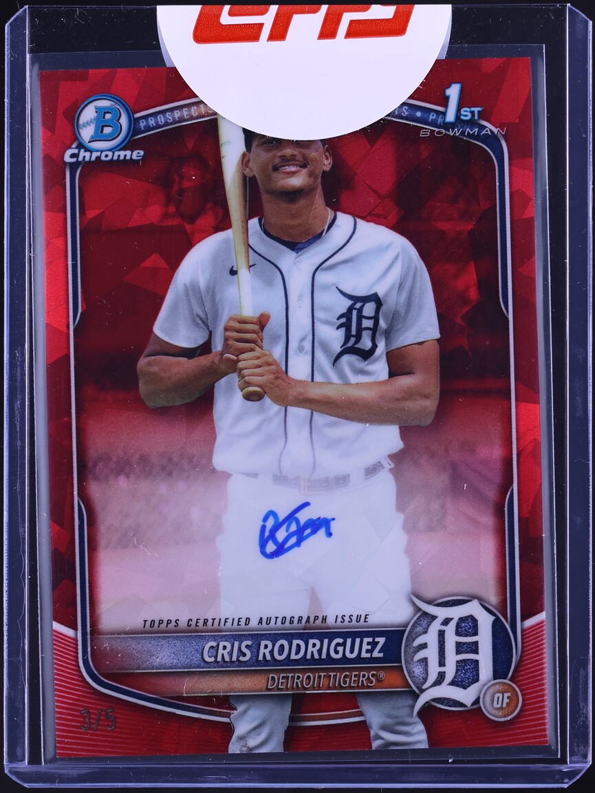 2025 Bowman Chrome Sapphire Red Refractor Cris Rodriguez PROSPECT AUTO /5 #CPSA-CR