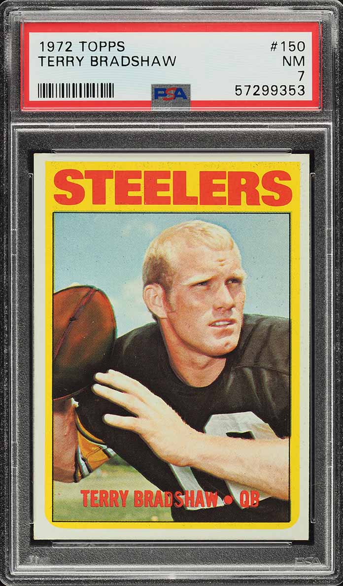1972 Topps Football Terry Bradshaw #150 PSA 7 NRMT