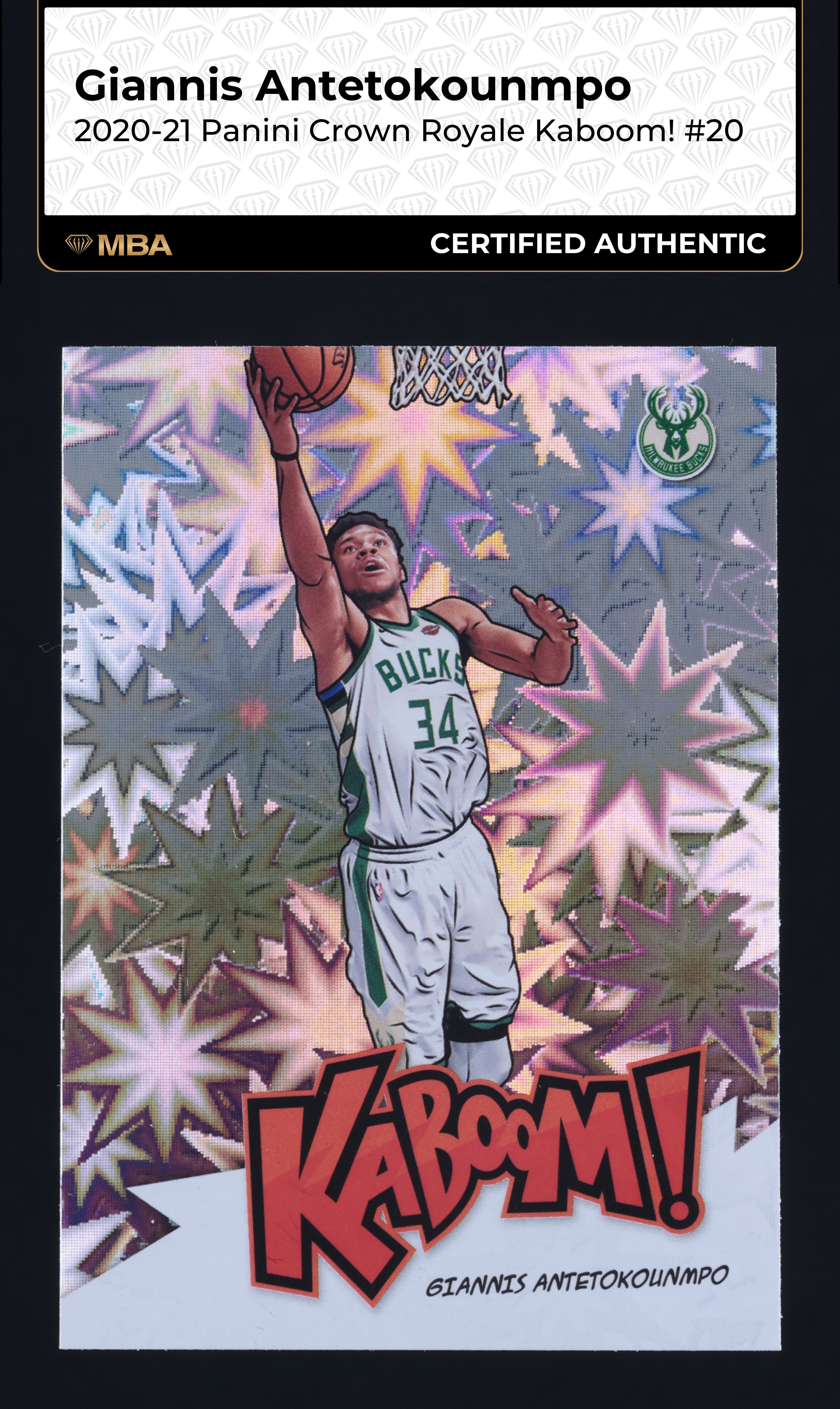 2020 Crown Royale Kaboom! Giannis Antetokounmpo #20 MBA AUTH