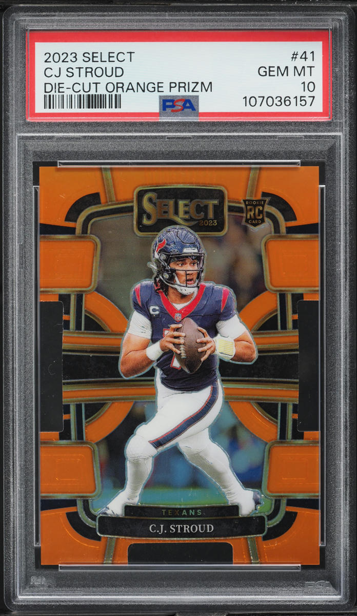 2023 Select Concourse Die-Cut Orange Prizm C.J. Stroud ROOKIE /499 #41 PSA 10