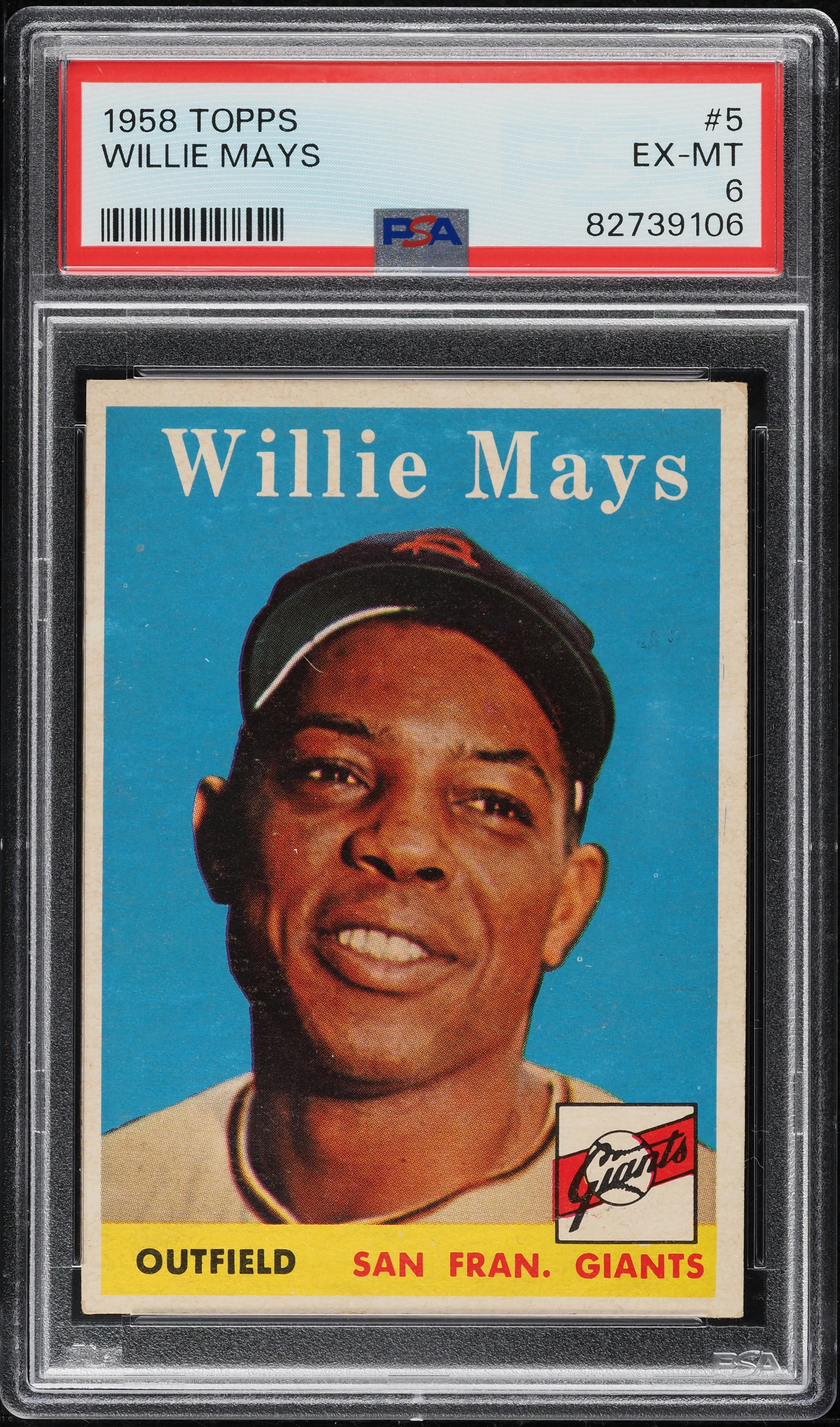 1958 Topps Willie Mays #5 PSA 6 EXMT