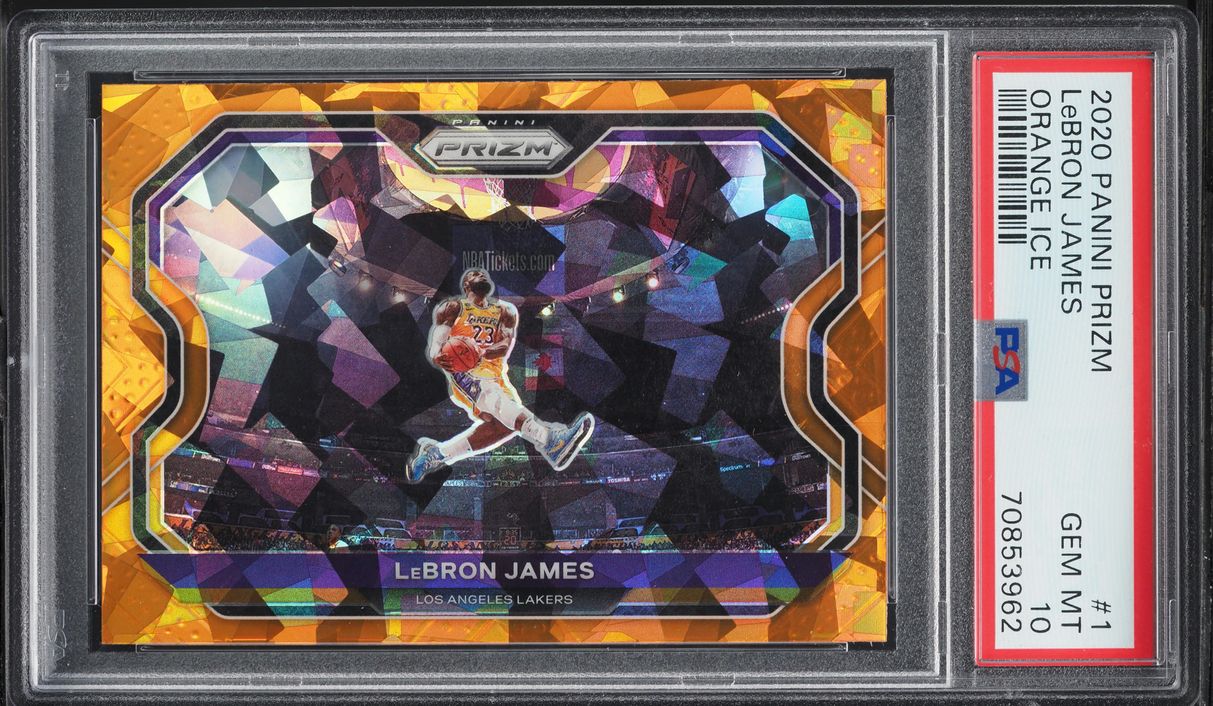 2020 Panini Prizm Orange Ice LeBron James #1 PSA 10 GEM MINT