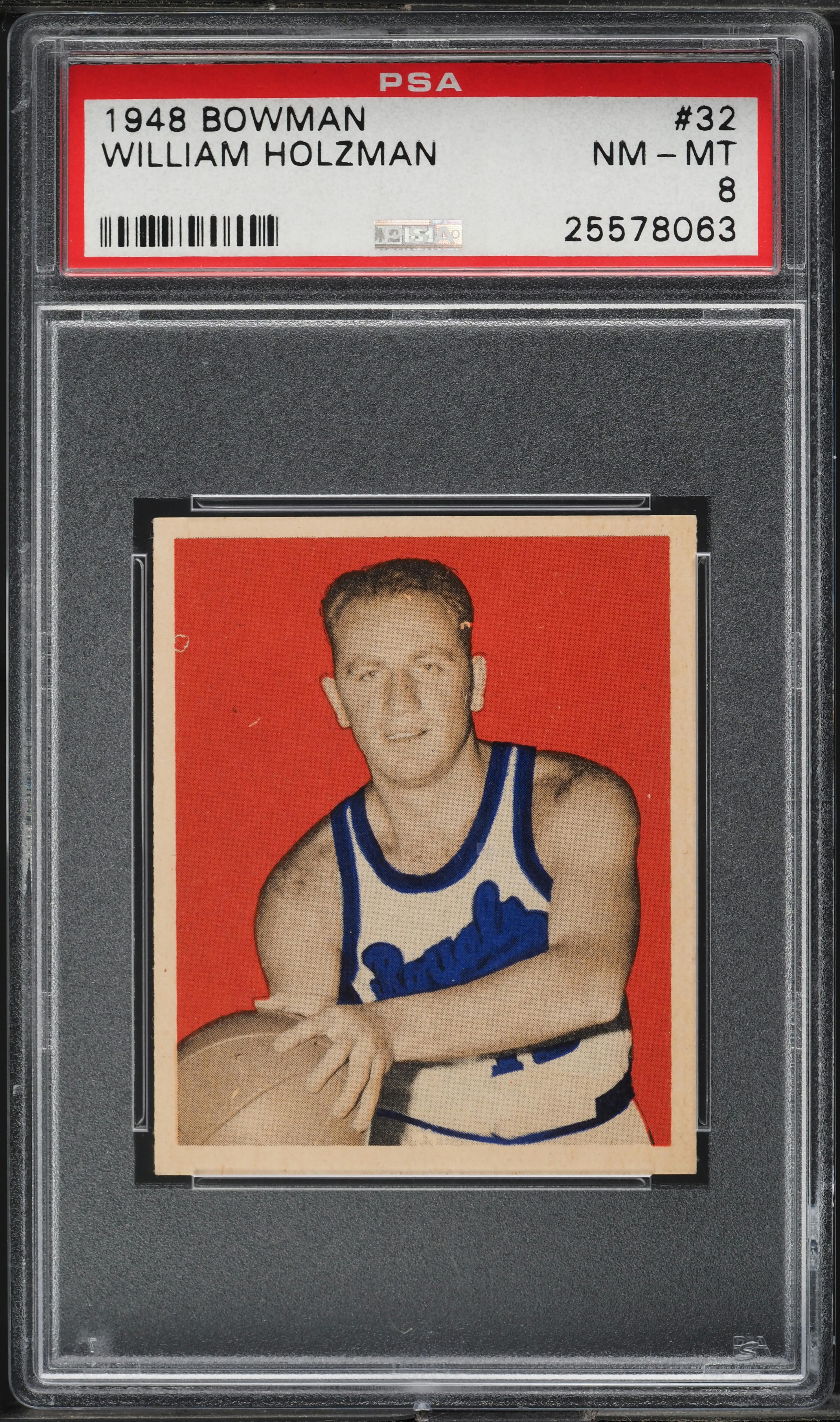 1948 Bowman Basketball William Holzman ROOKIE #32 PSA 8 NM-MT