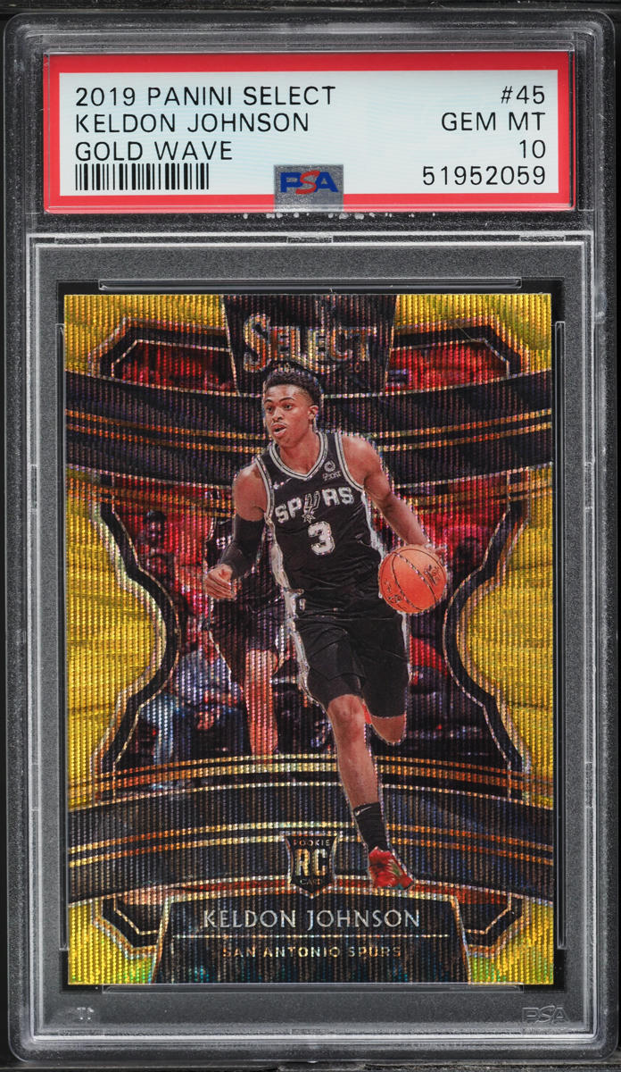 2019 Select Concourse Gold Wave Keldon Johnson ROOKIE #45 PSA 10 GEM MINT