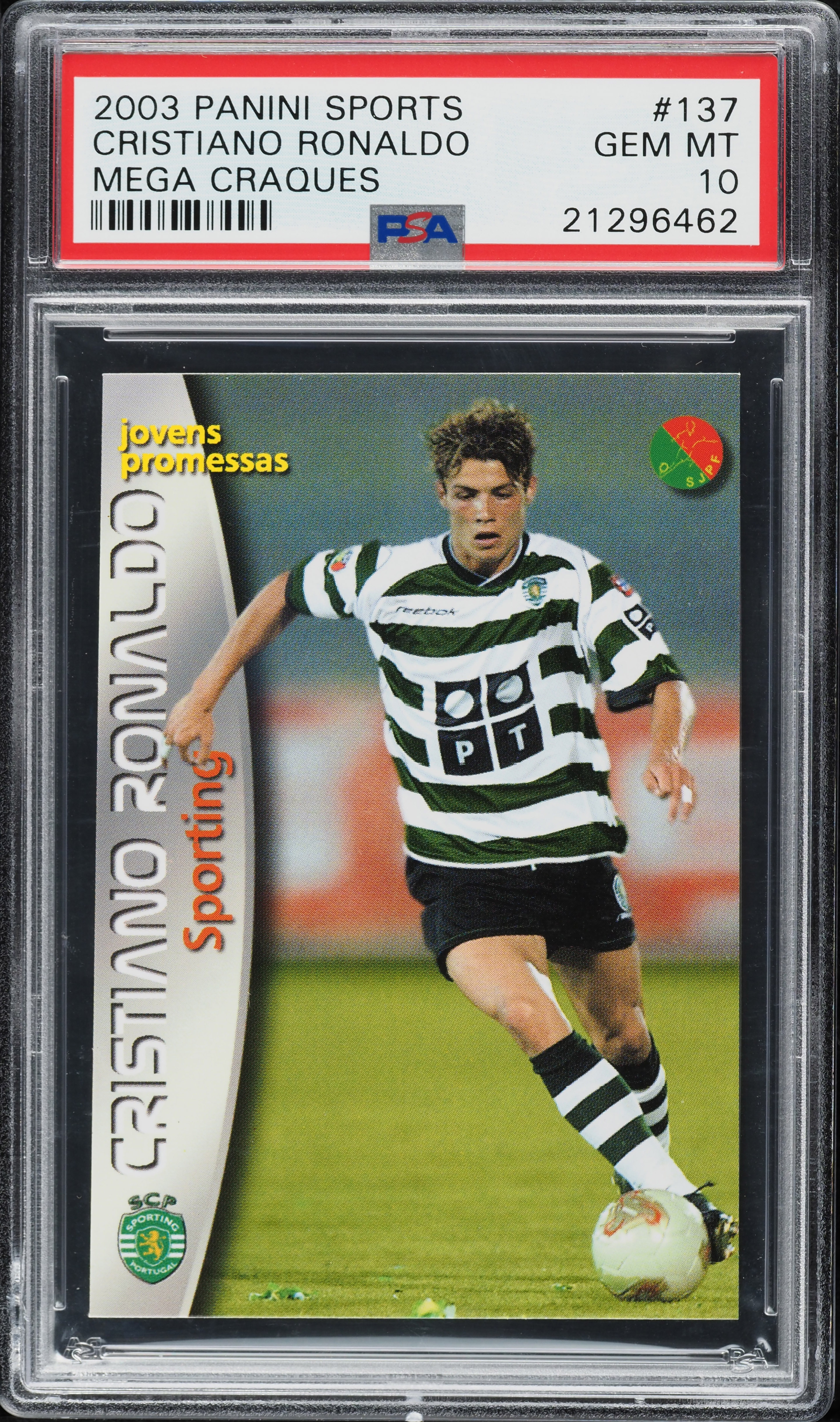 2003 Panini Sports Mega Craques Cristiano Ronaldo ROOKIE #137 PSA 10 GEM MINT