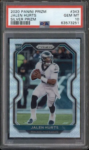 2020 Panini Prizm Silver #343 Jalen Hurts RC Rookie PSA 10