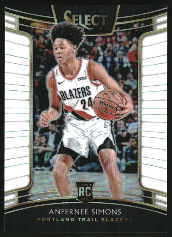 2018-19 Panini Select White Prizms #39 Anfernee Simons RC Concourse /149