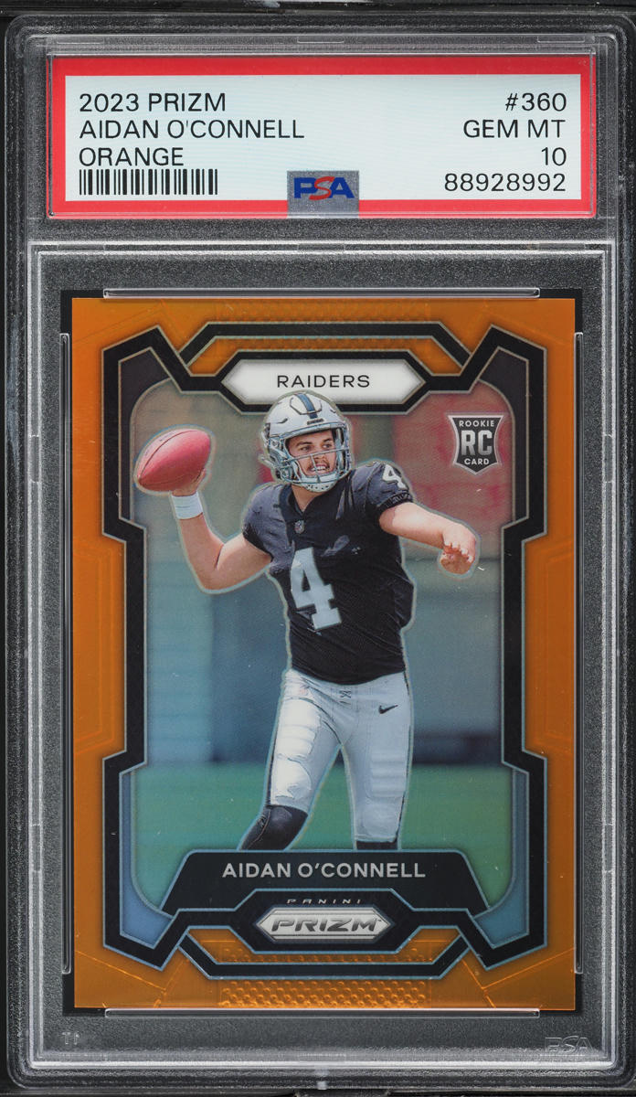 2023 Panini Prizm Orange Aidan O'Connell ROOKIE /249 #360 PSA 10 GEM MINT