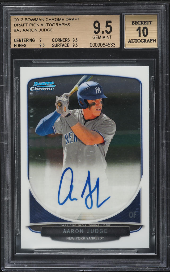 2013 Bowman Chrome Draft Pick Aaron Judge AUTO #AJ BGS 9.5 GEM MINT