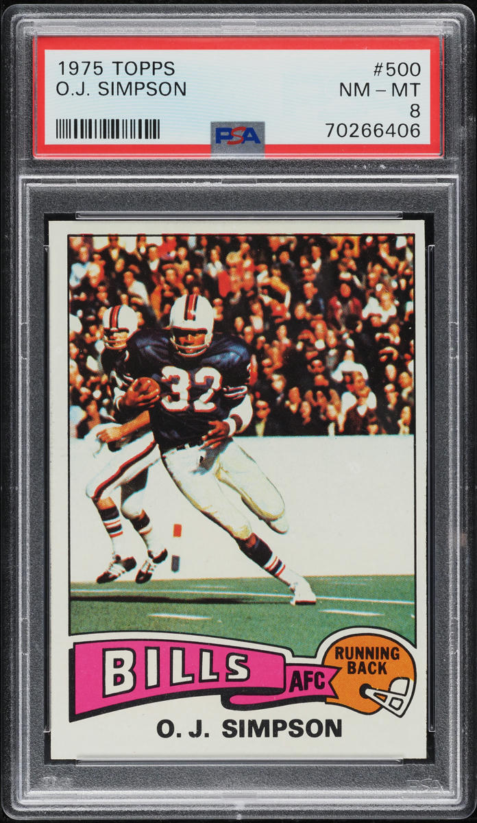 1975 Topps Football O.J. Simpson #500 PSA 8 NM-MT