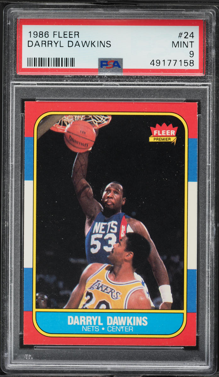 1986 Fleer Basketball Darryl Dawkins #24 PSA 9 MINT